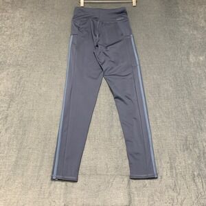 Adidas Optime Leggings Girls L 14 Navy Blue 3-Stripes Tight Fit Yoga Performance